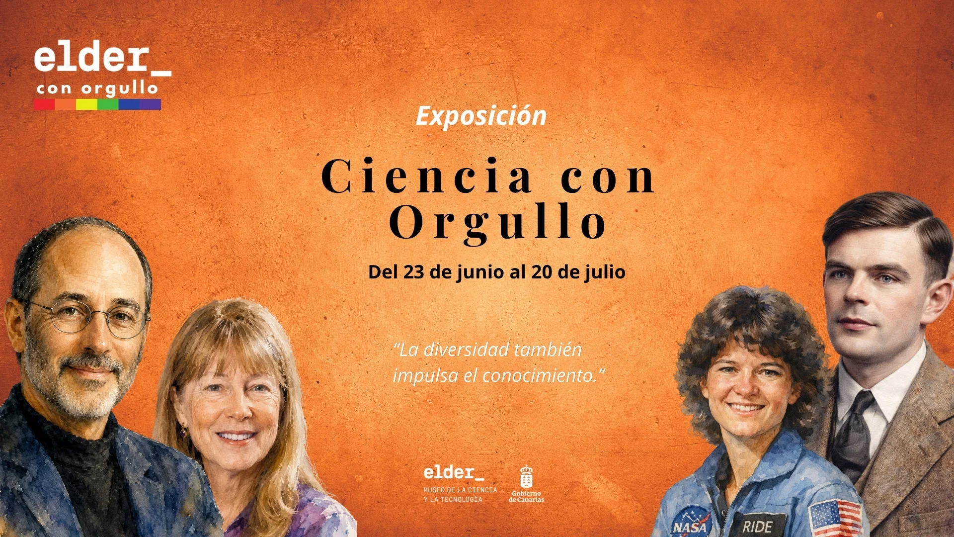 Banner de prensa — campaña Ciencia con Orgullo, Museo Elder